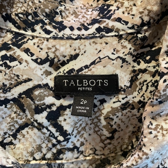 Talbots Snakeskin Print Button Down Shirt - Picture 8 of 9